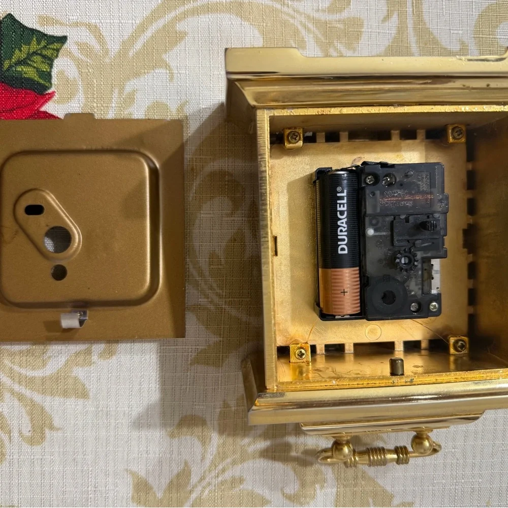 Howard Miller Golden Tone Mantel Alarm Clock Brass
